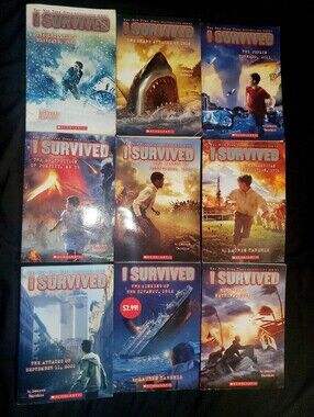 :9 Books I survived books Pompeii,  the titanic , 911 , Katrina. Gettysburg 1863